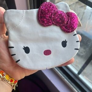 Hello Kitty Glittery Pink and White Pouch